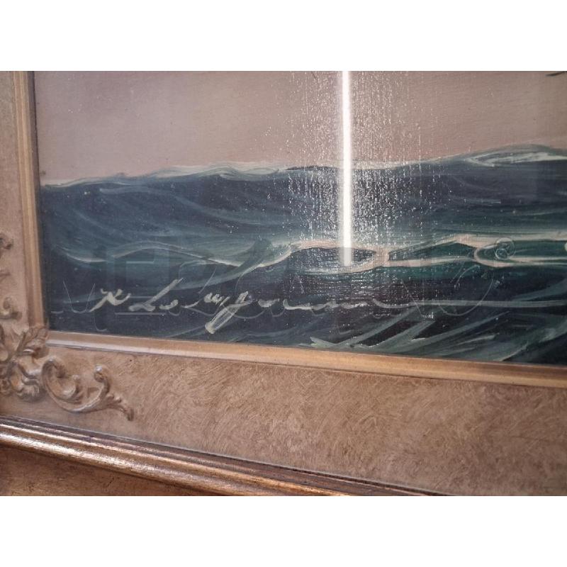 QUADRO C DORATA TELA VELA IN MAREGGIATA  | Mercatino dell'Usato San giorgio del sannio 5