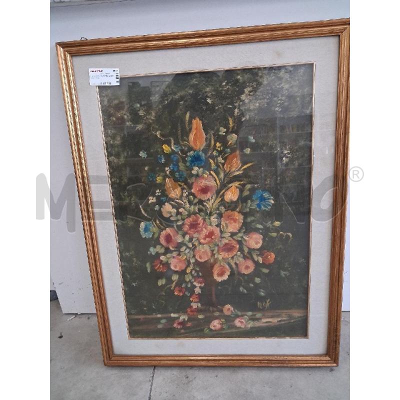 QUADRO C DORATA VASO CON FIORI  | Mercatino dell'Usato San giorgio del sannio 1