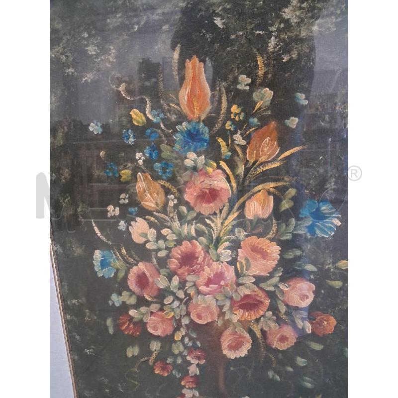 QUADRO C DORATA VASO CON FIORI  | Mercatino dell'Usato San giorgio del sannio 3