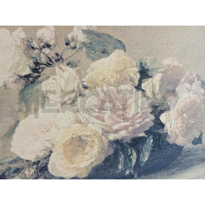 QUADRO C DORATA VASO CON ROSELLINE BIANCHE  | Mercatino dell'Usato San giorgio del sannio 3