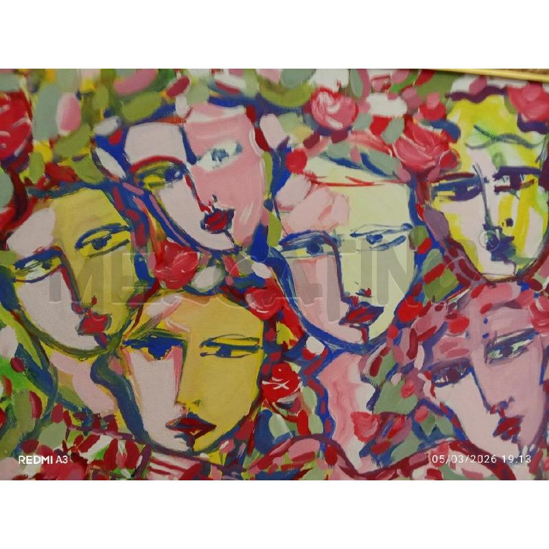 QUADRO C DORATA VOLTI DI PRIMAVERA ACRILICO E TEMPERA SU TELA  | Mercatino dell'Usato San giorgio del sannio 3