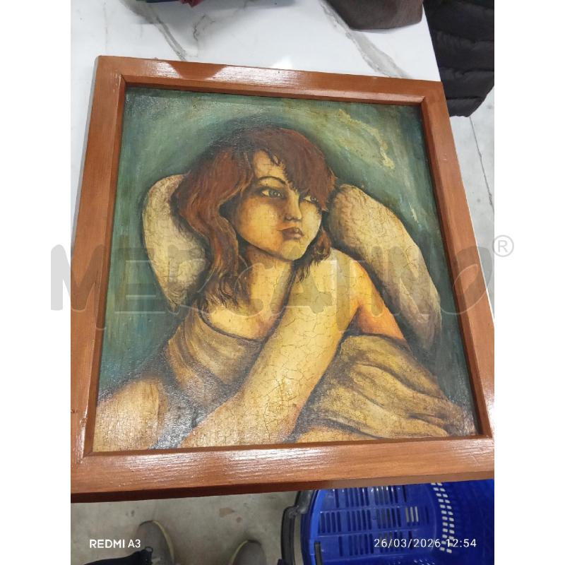 QUADRO C LEGNO ANGIOLETTO OLIO SU TAVOLA  | Mercatino dell'Usato San giorgio del sannio 1