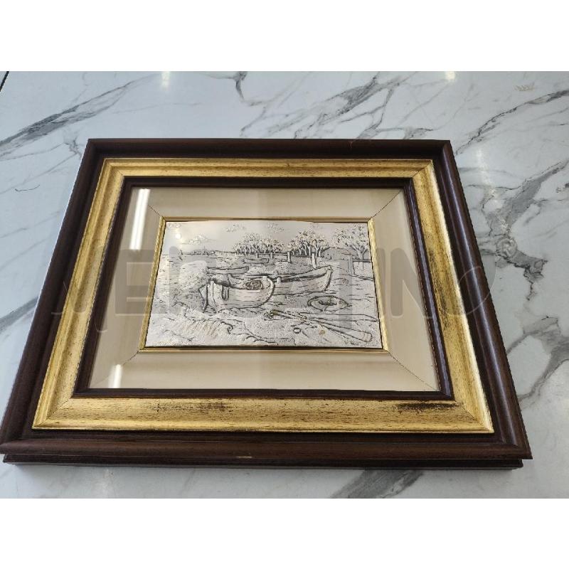 QUADRO C LEGNO BASSORILIEVO BARCHE  | Mercatino dell'Usato San giorgio del sannio 1