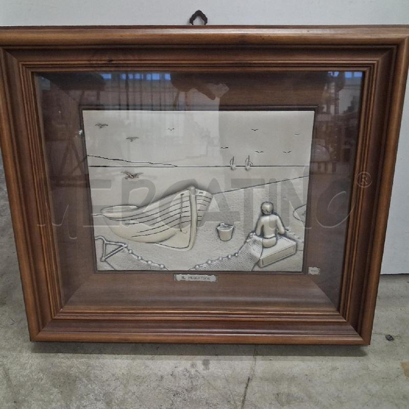 QUADRO C LEGNO BASSORILIEVO PESCATORE  | Mercatino dell'Usato San giorgio del sannio 1