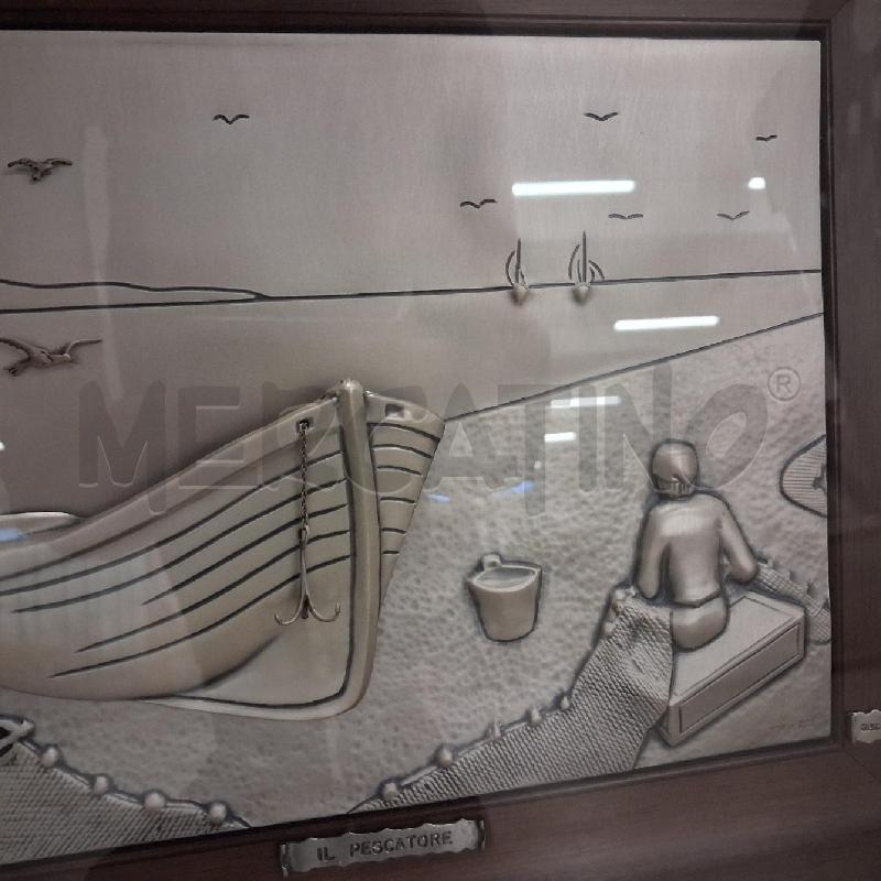 QUADRO C LEGNO BASSORILIEVO PESCATORE  | Mercatino dell'Usato San giorgio del sannio 3