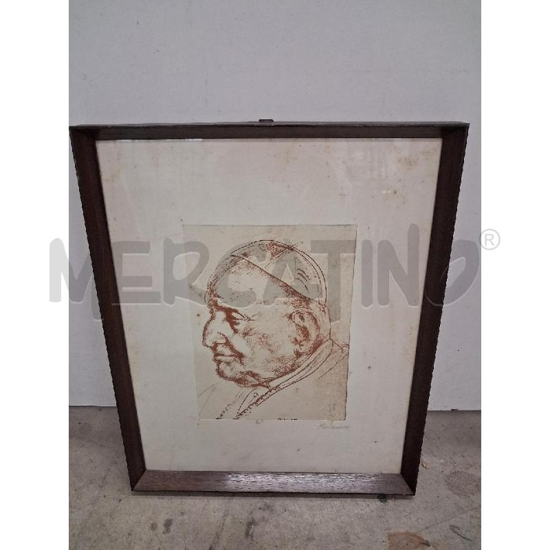 QUADRO C LEGNO DISEGNO PAPA  | Mercatino dell'Usato San giorgio del sannio 1