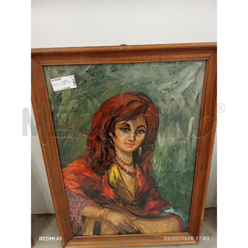 QUADRO C LEGNO DONNA GIOEILLI CHITARRA  | Mercatino dell'Usato San giorgio del sannio 1