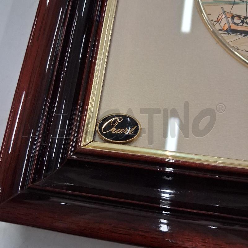 QUADRO C LEGNO PALISSANDRO TONDO BARCHE A VELA  | Mercatino dell'Usato San giorgio del sannio 4