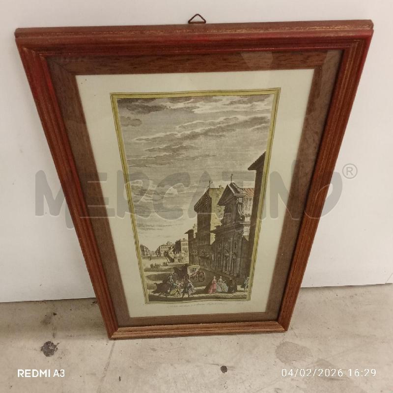QUADRO C LEGNO STAMPA FIROENTINA VEDUTA DAL PONTE  | Mercatino dell'Usato San giorgio del sannio 1