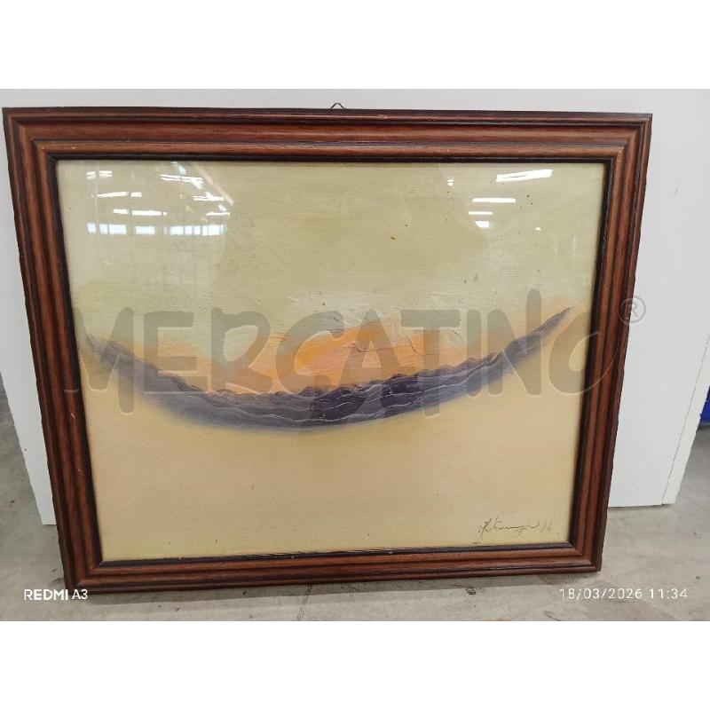 QUADRO C LEGNO TELA ARANCIO GIALLA MASTRONUNZIO | Mercatino dell'Usato San giorgio del sannio 1
