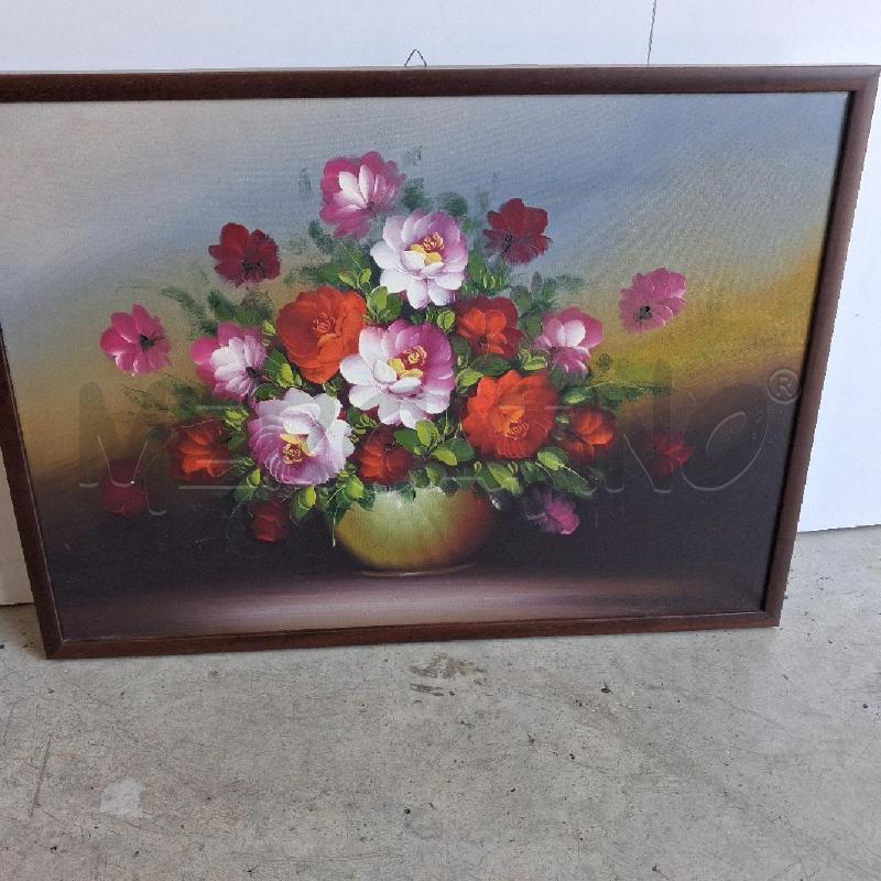 QUADRO C LEGNO VASO CON FIORI  | Mercatino dell'Usato San giorgio del sannio 1