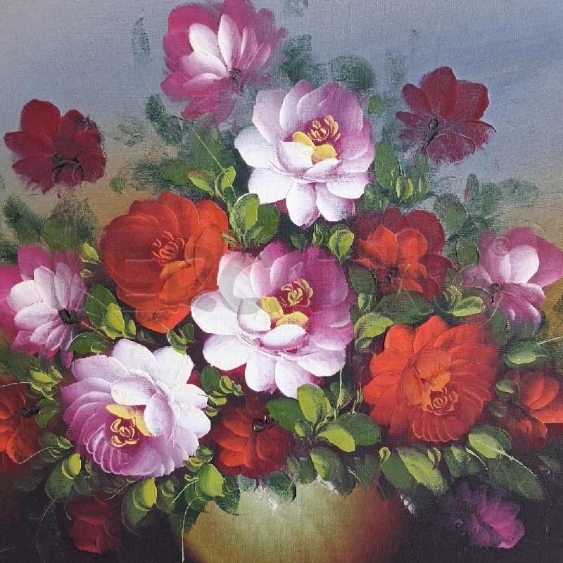 QUADRO C LEGNO VASO CON FIORI  | Mercatino dell'Usato San giorgio del sannio 3