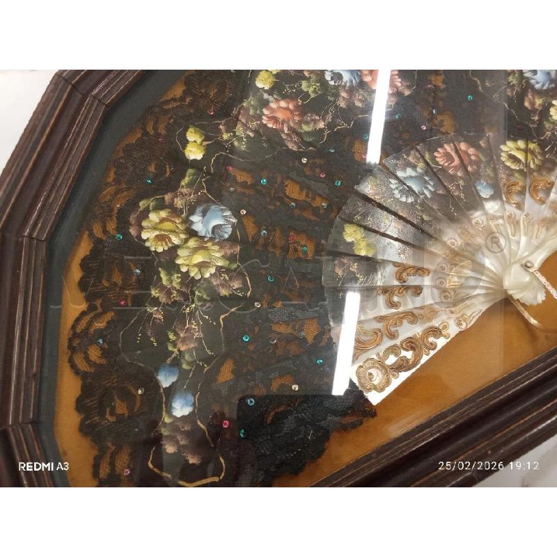 QUADRO C LEGNO VENTAGLIO DIPINTO A MANO  | Mercatino dell'Usato San giorgio del sannio 3