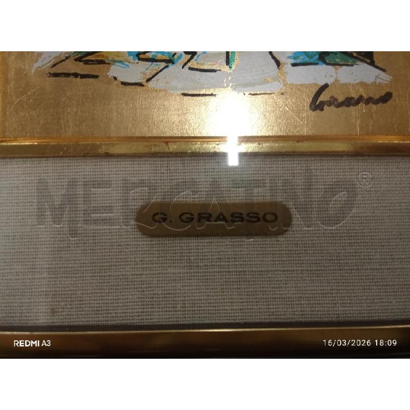QUADRO C RGENTATA DORATA DIP SU LAMINA G GRASSO  | Mercatino dell'Usato San giorgio del sannio 5