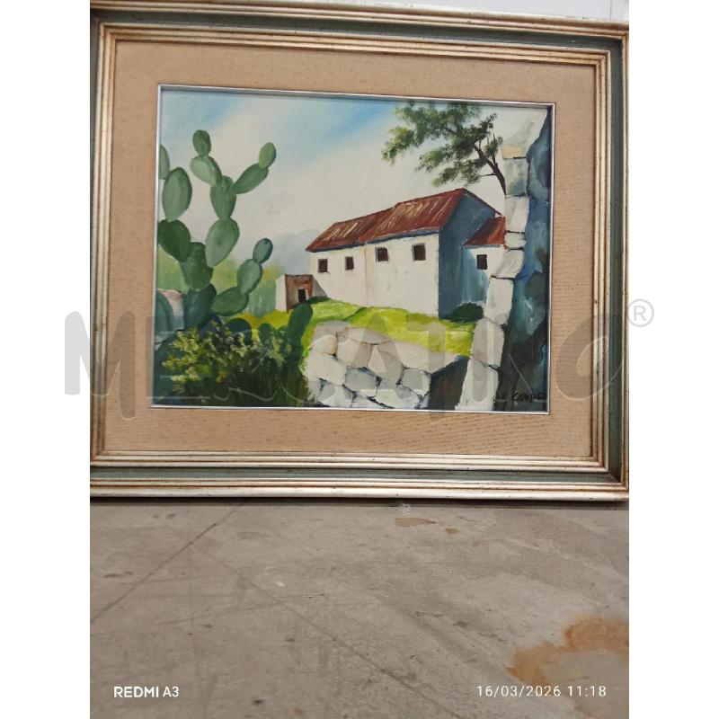 QUADRO C VERDE ARGENTATA TELA CASE CACTUS | Mercatino dell'Usato San giorgio del sannio 1