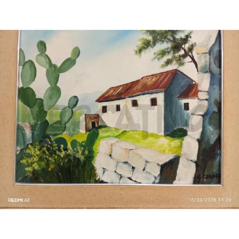 QUADRO C VERDE ARGENTATA TELA CASE CACTUS | Mercatino dell'Usato San giorgio del sannio 3