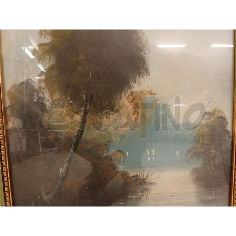 QUADRO C VERDE DORATO STILE VENEZINAO LAGHETTO STROZZO  | Mercatino dell'Usato San giorgio del sannio 3