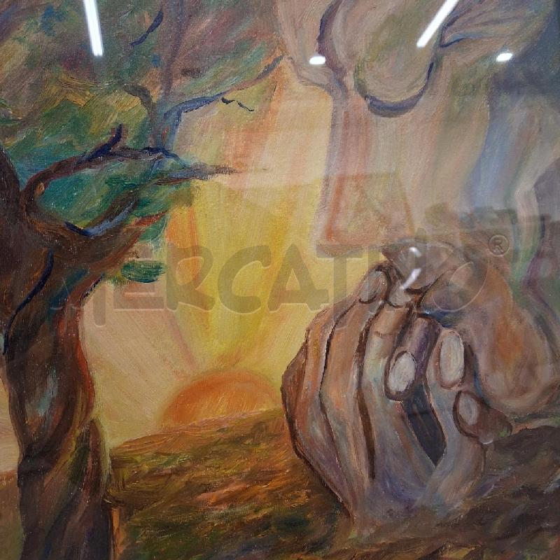 QUADRO DIPINTO SURREALISTA IN PREGHIERA ASCIONE  | Mercatino dell'Usato San giorgio del sannio 3