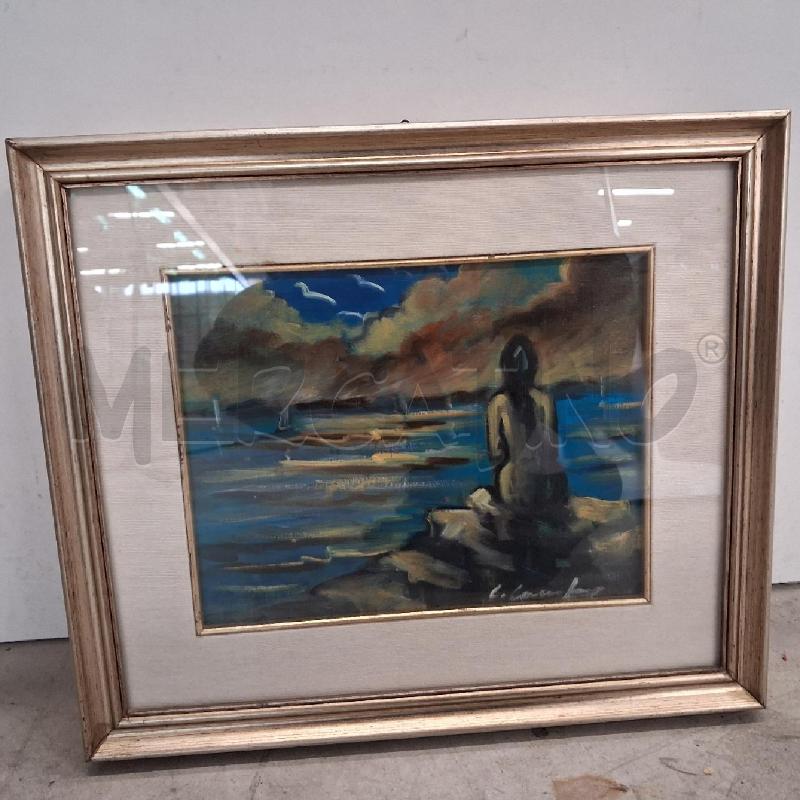 QUADRO DONNA SUL MARE CORNICE CHIARA  | Mercatino dell'Usato San giorgio del sannio 1