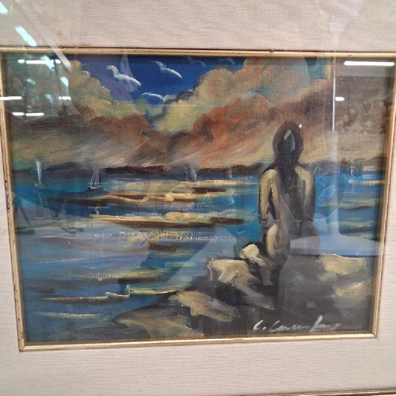 QUADRO DONNA SUL MARE CORNICE CHIARA  | Mercatino dell'Usato San giorgio del sannio 3