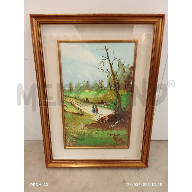 QUADRO DOPPIA CORNICE ALBERO SENTIERO  | Mercatino dell'Usato San giorgio del sannio 1
