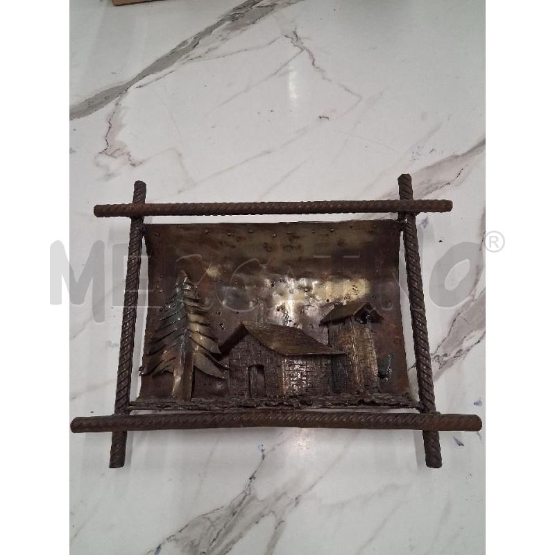 QUADRO FERRO ARTIGIANALE CASE ALBERI  | Mercatino dell'Usato San giorgio del sannio 1