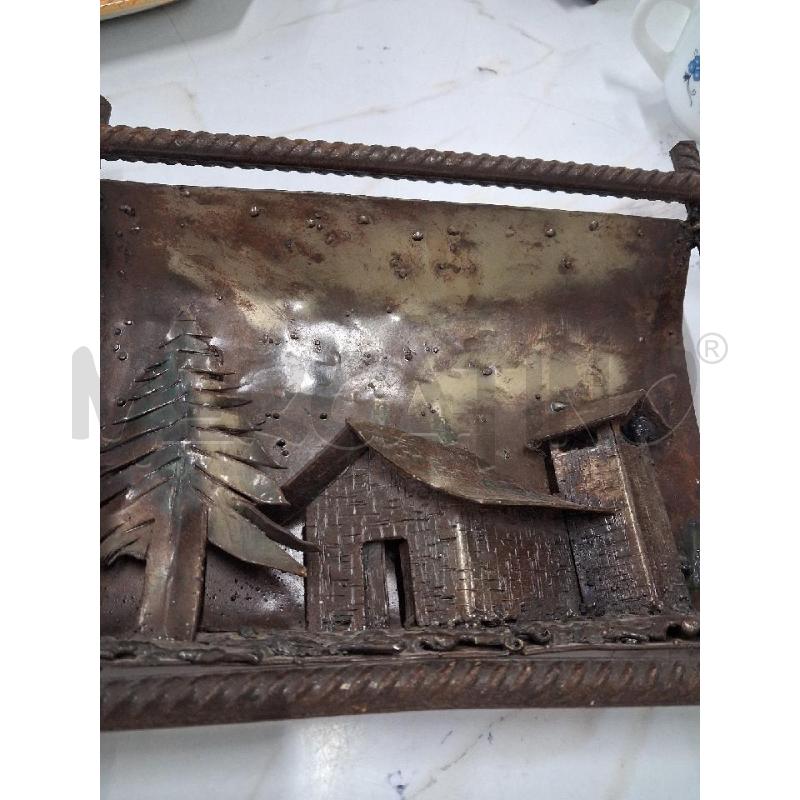 QUADRO FERRO ARTIGIANALE CASE ALBERI  | Mercatino dell'Usato San giorgio del sannio 2