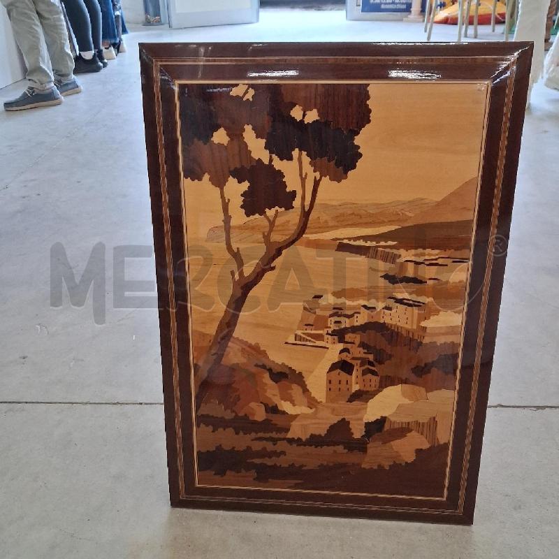 QUADRO LEGNO ALBERI CASE  | Mercatino dell'Usato San giorgio del sannio 1