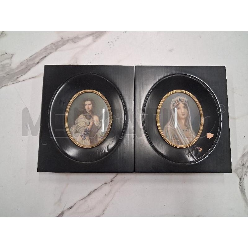 QUADRO LEGNO OVALE NERO VOLTO REGALE COPPIA | Mercatino dell'Usato San giorgio del sannio 1