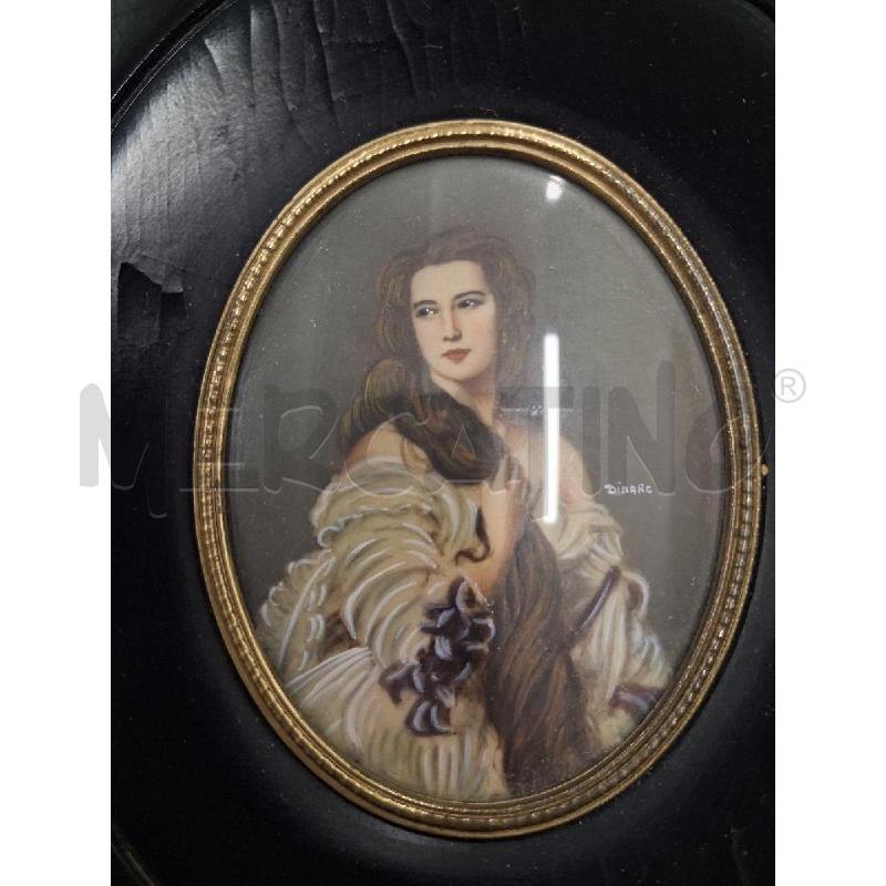 QUADRO LEGNO OVALE NERO VOLTO REGALE COPPIA | Mercatino dell'Usato San giorgio del sannio 3