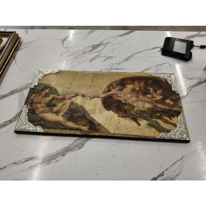 QUADRO RETTANGOLARE STAMPA SU TAVOLA GIUDIZIO UNIVERSALE APPLICAZIONI ARGENTATE  | Mercatino dell'Usato San giorgio del sannio 1