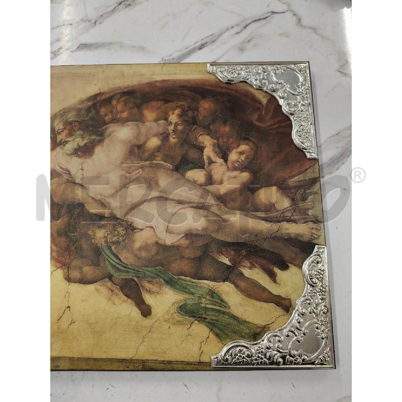 QUADRO RETTANGOLARE STAMPA SU TAVOLA GIUDIZIO UNIVERSALE APPLICAZIONI ARGENTATE  | Mercatino dell'Usato San giorgio del sannio 2