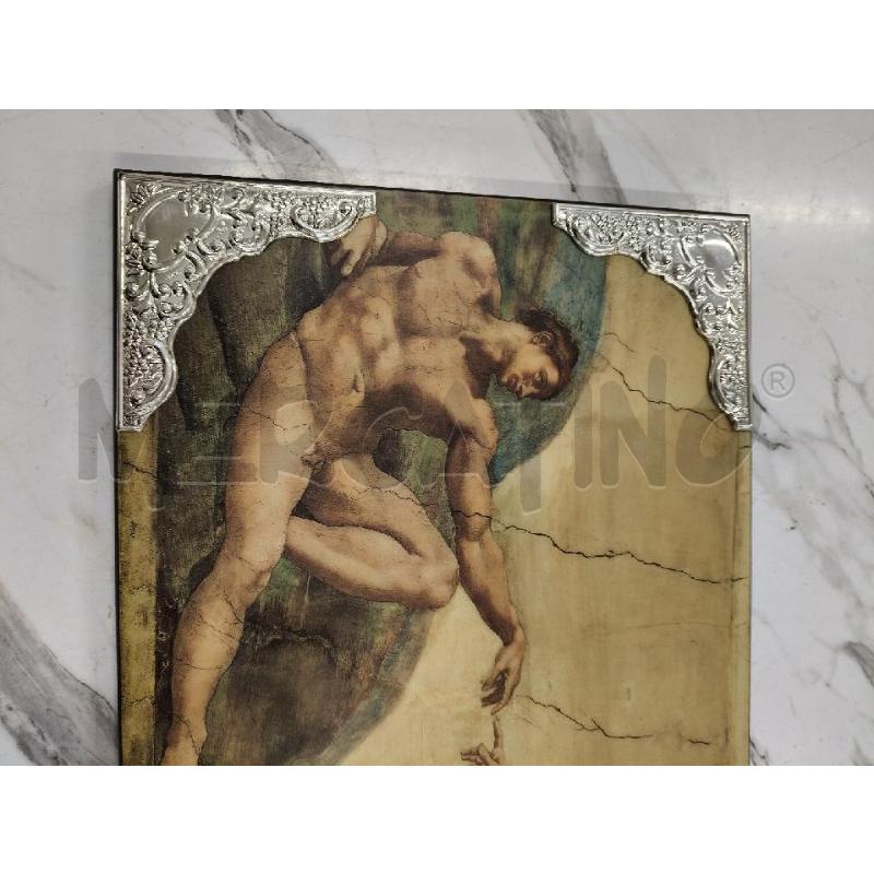 QUADRO RETTANGOLARE STAMPA SU TAVOLA GIUDIZIO UNIVERSALE APPLICAZIONI ARGENTATE  | Mercatino dell'Usato San giorgio del sannio 3
