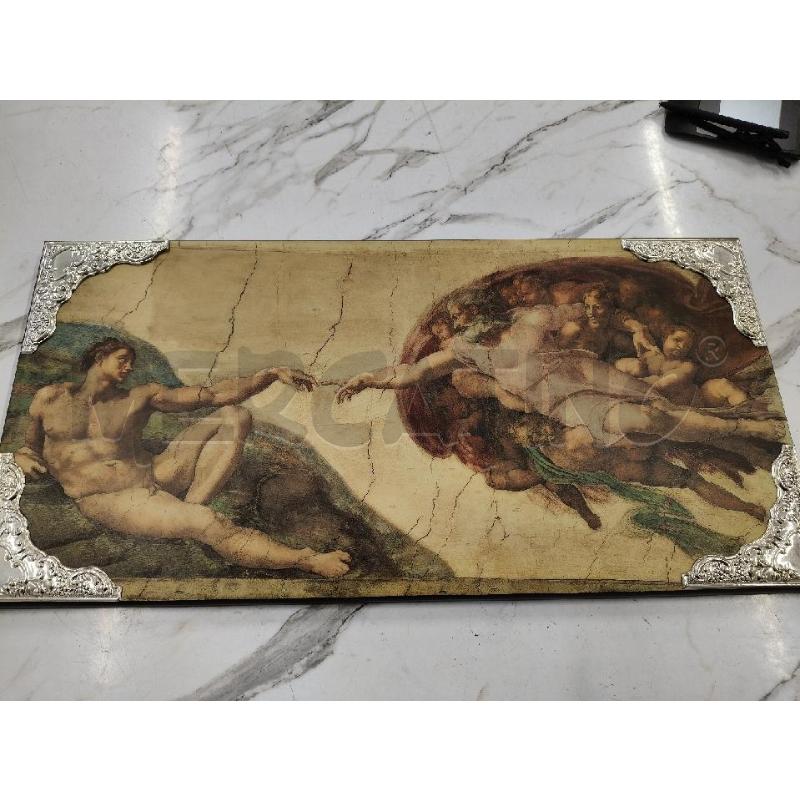 QUADRO RETTANGOLARE STAMPA SU TAVOLA GIUDIZIO UNIVERSALE APPLICAZIONI ARGENTATE  | Mercatino dell'Usato San giorgio del sannio 4