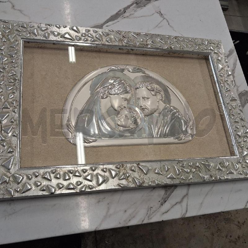 QUADRO SACRA FAMIGLIA LAMINA AGRGENTATA MODERNO  | Mercatino dell'Usato San giorgio del sannio 1