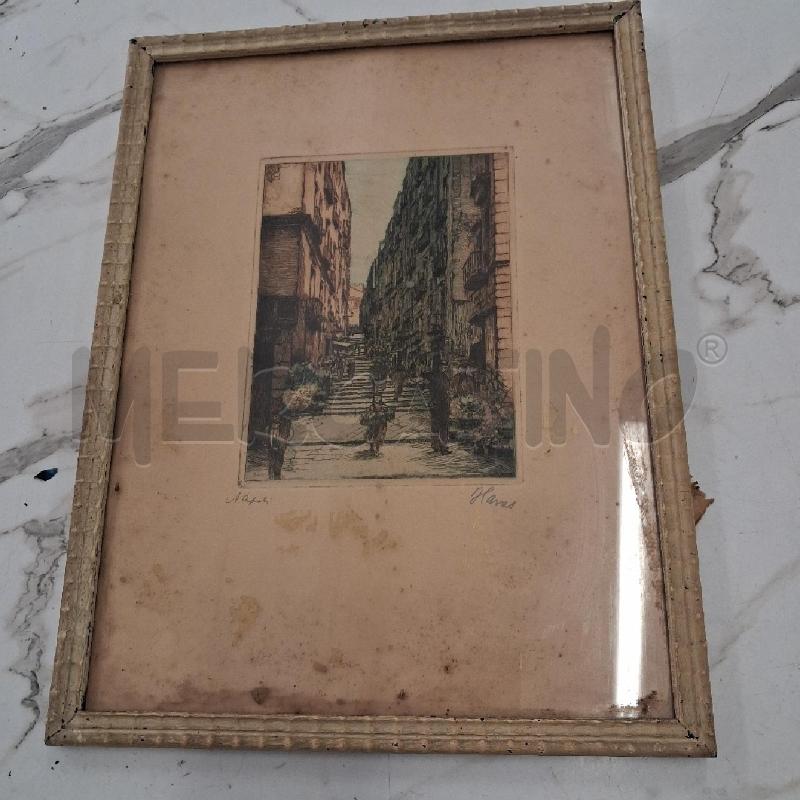 QUADRO STAMPA ACQUERELLATA NAPOLI  | Mercatino dell'Usato San giorgio del sannio 1