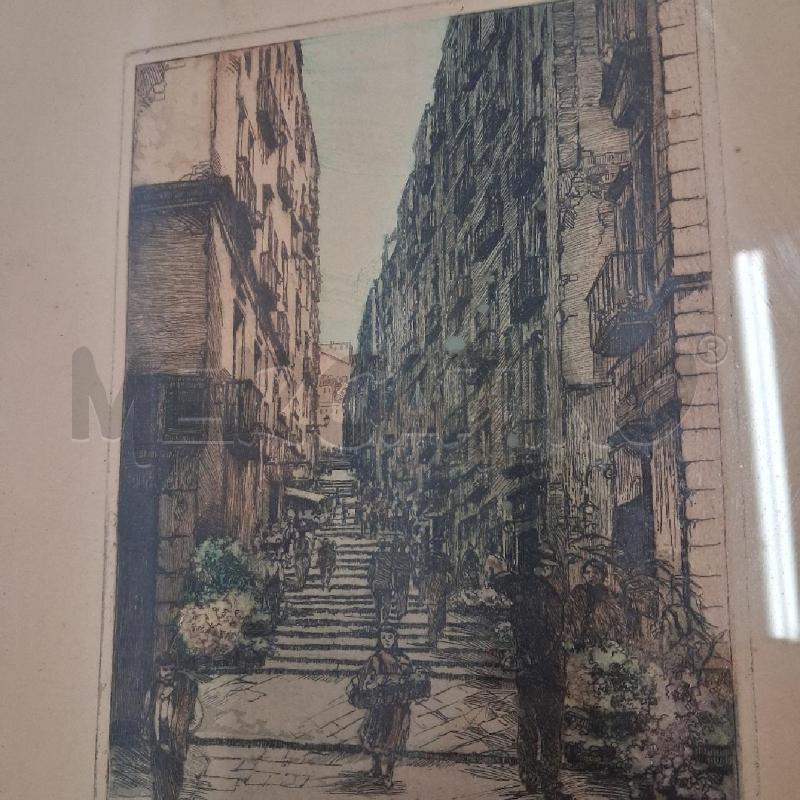 QUADRO STAMPA ACQUERELLATA NAPOLI  | Mercatino dell'Usato San giorgio del sannio 3