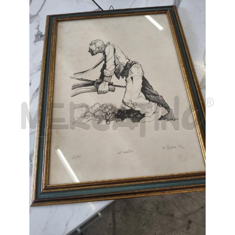 QUADRO STAMPA LITOGRAFICA M PAVESE 82 ALL'ARATRO | Mercatino dell'Usato San giorgio del sannio 1