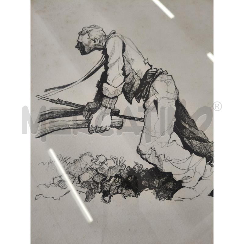 QUADRO STAMPA LITOGRAFICA M PAVESE 82 ALL'ARATRO | Mercatino dell'Usato San giorgio del sannio 3