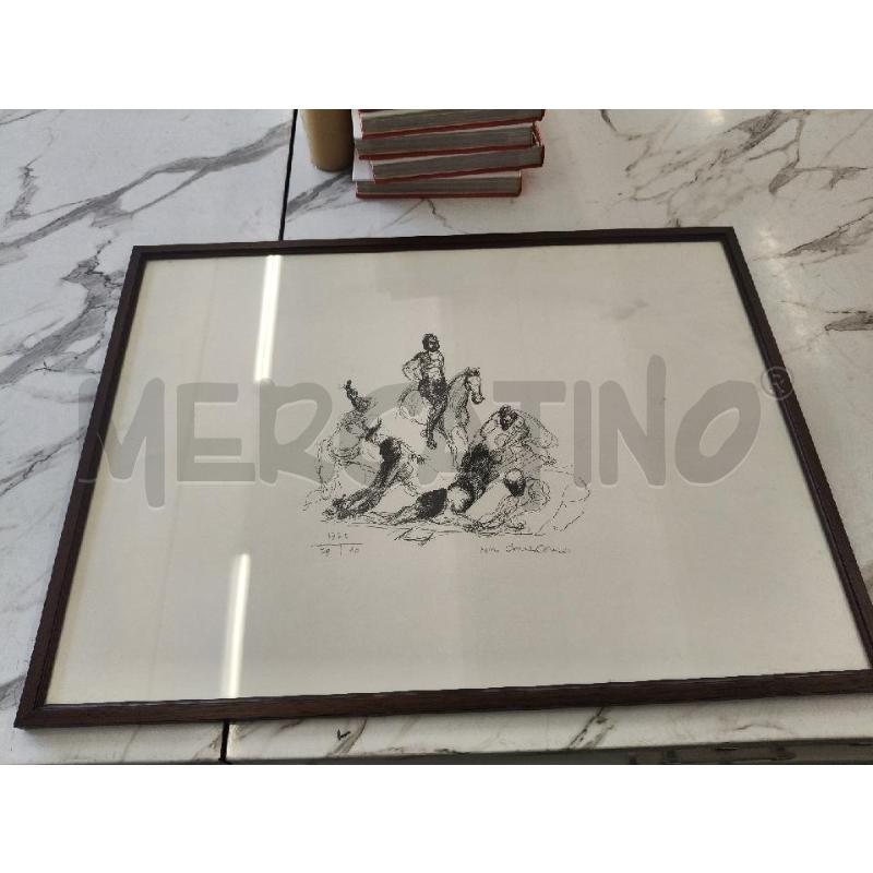QUADRO STAMPA LITOGRAFICA NINO COSTA COZZA CAVALLI 79/80  | Mercatino dell'Usato San giorgio del sannio 1