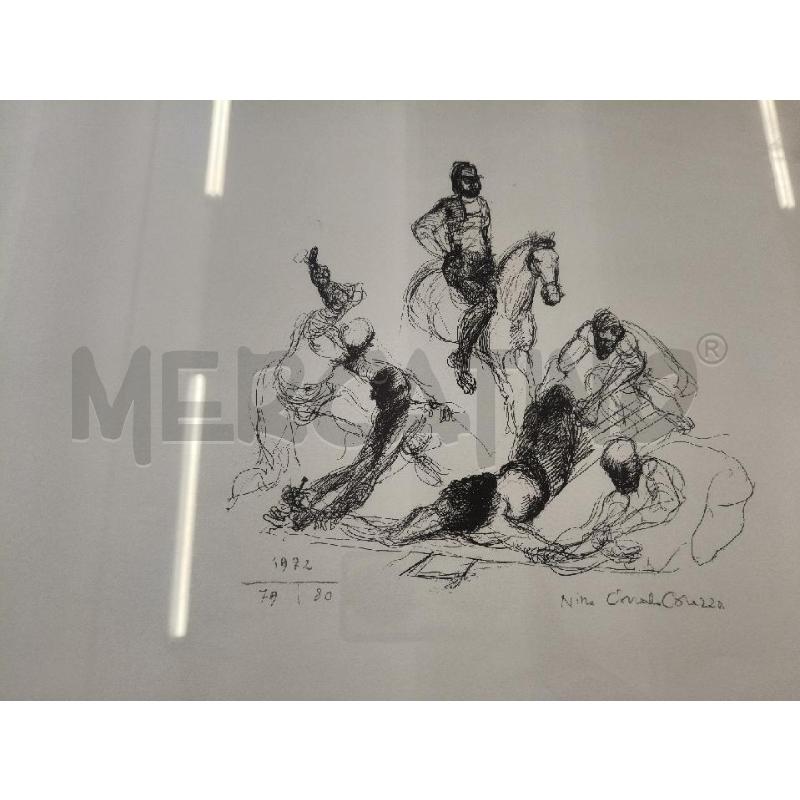 QUADRO STAMPA LITOGRAFICA NINO COSTA COZZA CAVALLI 79/80  | Mercatino dell'Usato San giorgio del sannio 2