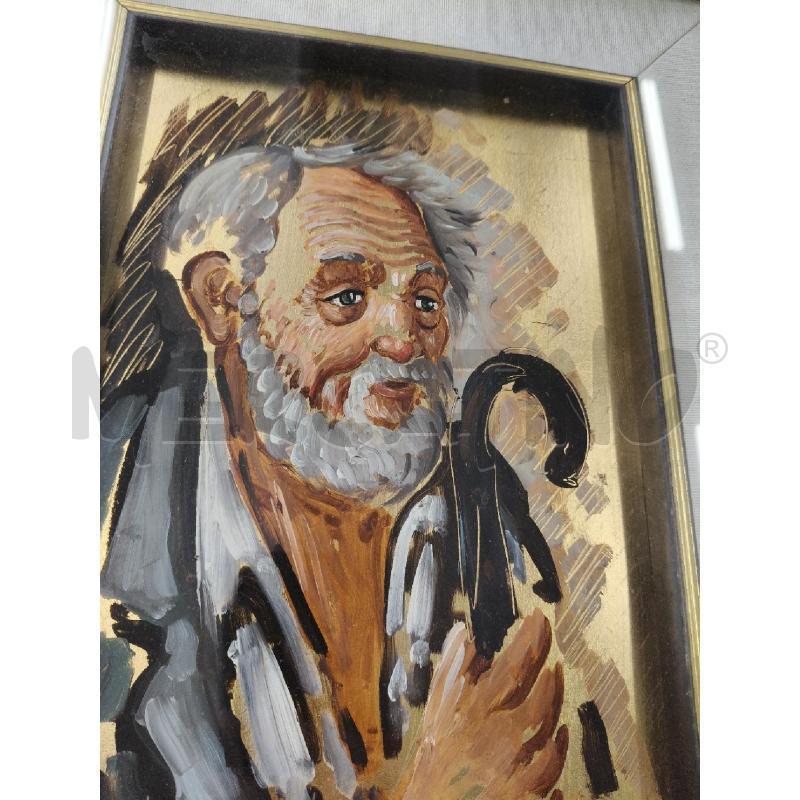 QUADRO SU LAMINA VECCHIETTO CON BASTONE A.LESIA   | Mercatino dell'Usato San giorgio del sannio 3