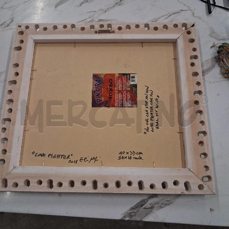 QUADRO TELA DONNA IN MASCHERA UCCELLINO PIUME  | Mercatino dell'Usato San giorgio del sannio 2
