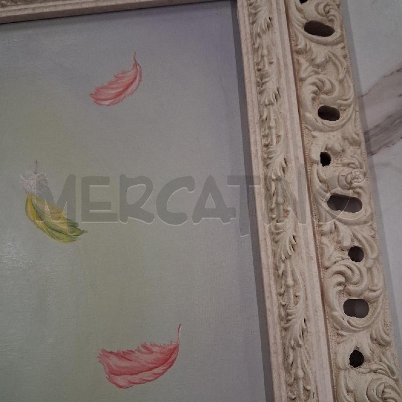 QUADRO TELA DONNA IN MASCHERA UCCELLINO PIUME  | Mercatino dell'Usato San giorgio del sannio 4