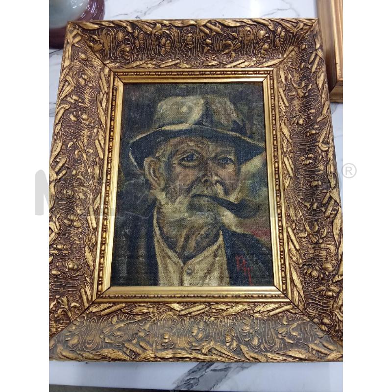 QUADRO VECCHIETTO CON PIPA C DORATA LAVORATA  | Mercatino dell'Usato San giorgio del sannio 1