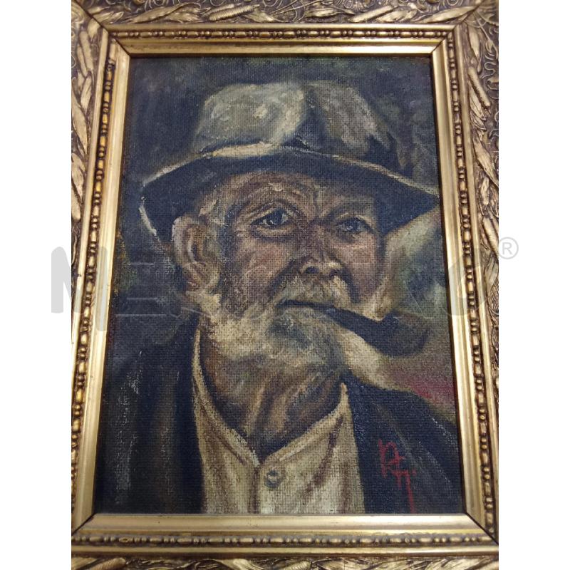 QUADRO VECCHIETTO CON PIPA C DORATA LAVORATA  | Mercatino dell'Usato San giorgio del sannio 3
