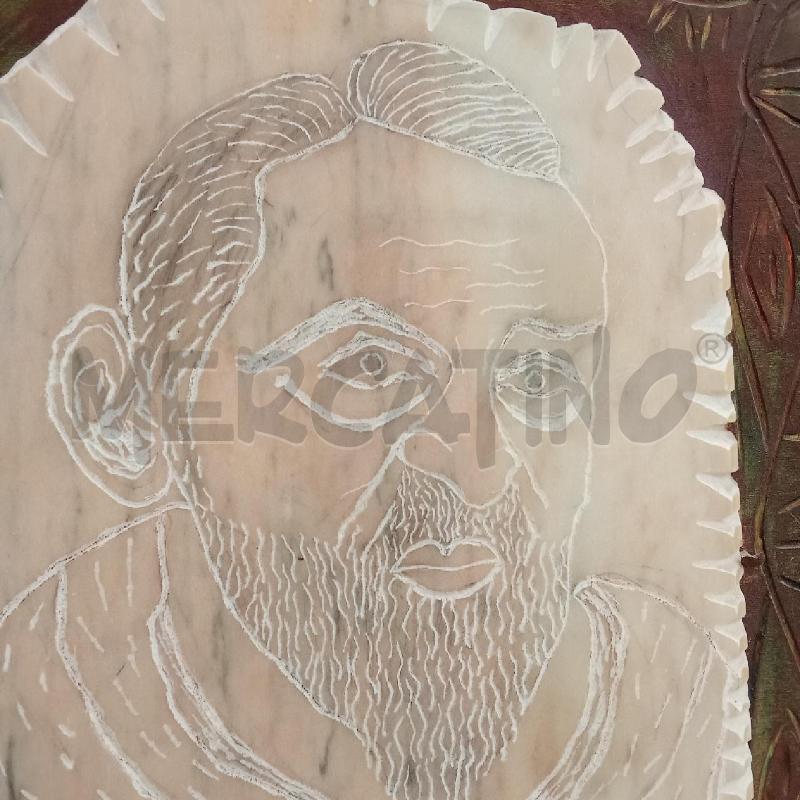 QUADRO VOLTO PADRE PIO INCISO A MANO MIMÌ ROMANO  | Mercatino dell'Usato San giorgio del sannio 3
