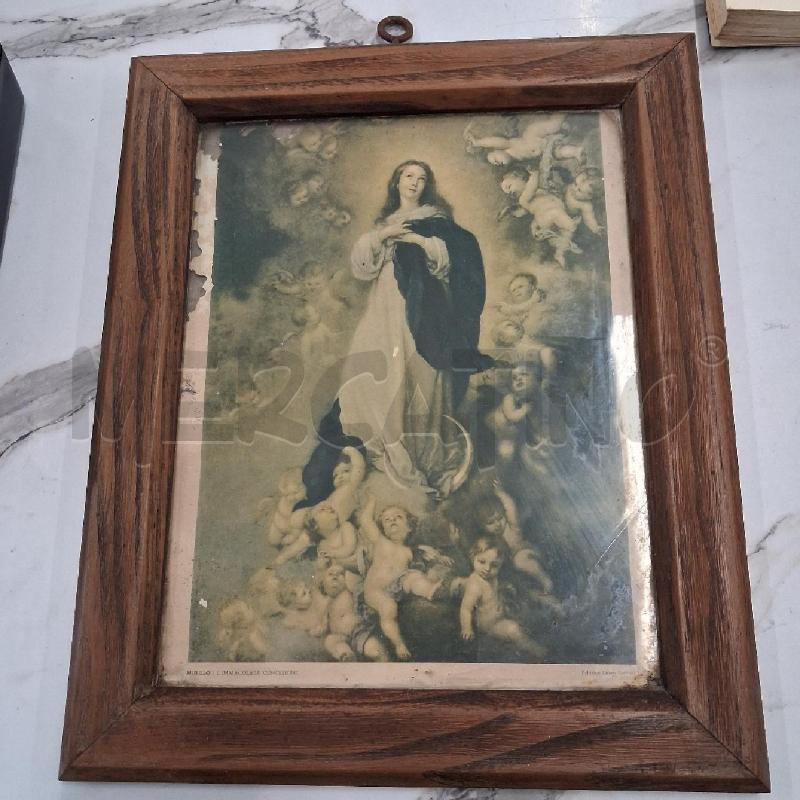 QUADRO  C LEGNO STAMPA VECCHIA MURILLO L'IMMACOLATA  | Mercatino dell'Usato San giorgio del sannio 1