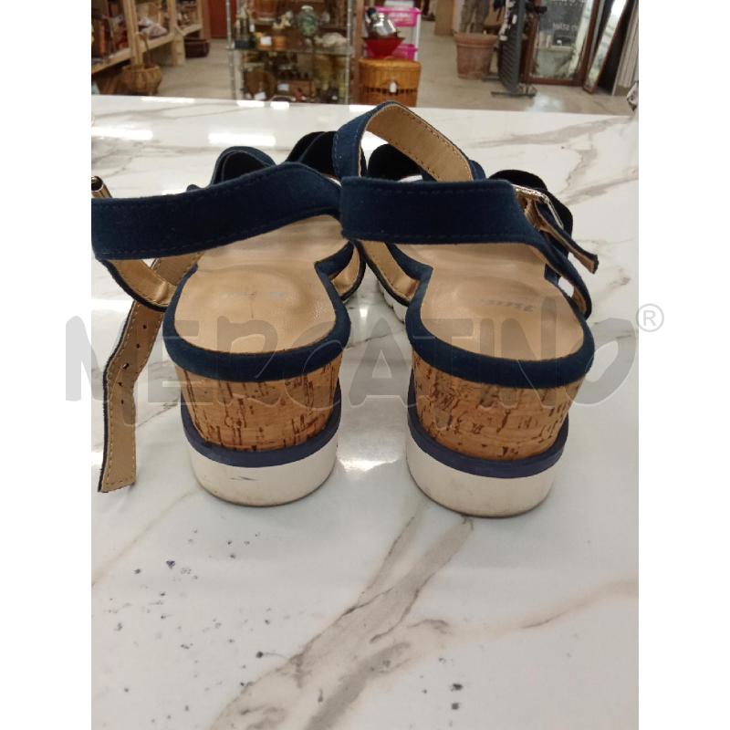 SANDALI DONNA BLU VELLUTINO BATA  | Mercatino dell'Usato San giorgio del sannio 2