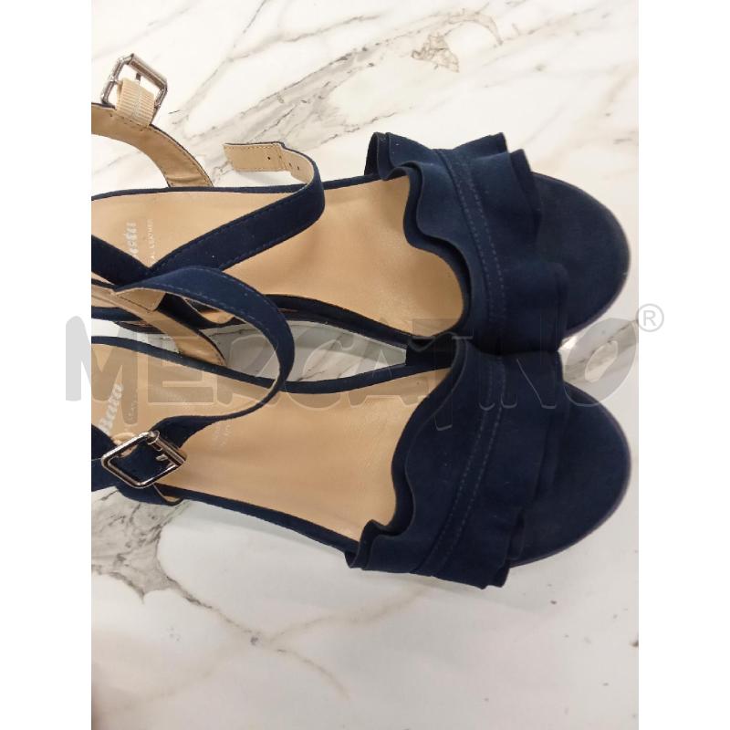 SANDALI DONNA BLU VELLUTINO BATA  | Mercatino dell'Usato San giorgio del sannio 4